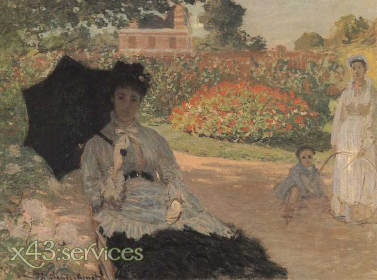 Claude Monet - Camille im Garten mit Jean und seinem Kindermädchen